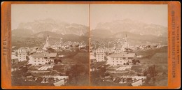 1895 Cortina, Dél-Tirol, Olaszország, Sztereófotó, 8,5×17,5 Cm / Cortina, South Tyrol, Stereo Photo - Autres & Non Classés