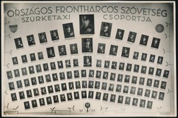 1935 Az Országos Frontharcos Szövetség Szürketaxi Csoportja, Tablókép, Platt Brunó Budapesti Műterméből, 15,5×23 Cm - Autres & Non Classés