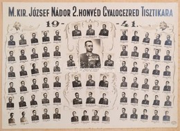 1941 A M. Kir. József Nádor 2. Honvéd Gyalogezred Tisztikara, Tablókép, Borsay Műterméből, Kartonra Ragasztva, 18,5×25,5 - Other & Unclassified