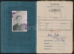 1945 Német Hadseregben Szolgált Magyar Katona Fényképes Zsoldkönyve (Luftwaffe, Flakscheinwerfer-Ersatz-Abteilung 15.),  - Autres & Non Classés