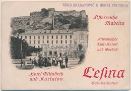 Cca 1900 Lesina, Dalmácia, Hotel Elisabeth, Képes Ismertető Füzet, Kihajtható Lesinai Panorámaképpel, Német Nyelven, 8p - Ohne Zuordnung