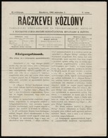 1903 A Ráczkevei Közlöny 2. évf. 9. Lapszáma, érdekes írásokkal, Felvágatlan Példány, Okmánybélyeggel, 8 P. - Non Classificati