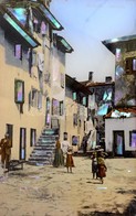 1910 Grado, Olaszország, óváros, Gyöngyházberakásos Kép Keretben, 13×8 Cm / Grado, Italy - Ohne Zuordnung