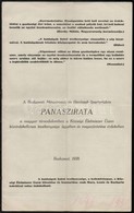 A Budapesti Mészárosok és Hentesek Ipartestülete Panaszirata A Magyar Társadalomhoz A Község Élelmiszer Üzem Közérdekell - Non Classés