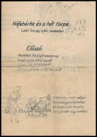 Cca 1940-1950 Hófehérke és A Hét Törpe. Walt Disney Után Szabadon. Erotikus Költemény, Walt Disney Rajzainak Felhasználá - Ohne Zuordnung