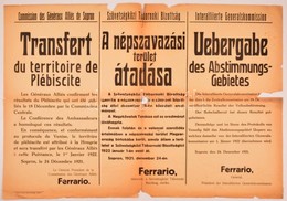 1921  A Népszavazási Terület átadása. ... Ferrario Tábornok, A Szövetségközi Tábornoki Bizottság Elnök által Kiadott Hár - Sonstige & Ohne Zuordnung