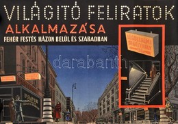 1953 Vudy József (1923-2004): Világító Feliratok Alkalmazása. Litografált Kereskedelmi Plakát. Bp., Belügyminisztérium L - Sonstige & Ohne Zuordnung