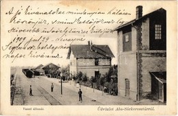 T2 1909 Aba-Sárkeresztúr, Vasútállomás, Tehervonatok. Ladányi Ernő Fényképész Kiadása - Ohne Zuordnung