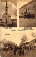 T2/T3 1929 Almamellék, Római Katolikus Templom és A Hősök Szobra, Hornung Testvérek üzlete, Vendéglője és Szeszfőzdéje,  - Unclassified
