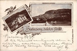 T2/T3 1899 Badacsony, Balaton Fürdő, Hableány Szálloda. Singer S. Fényképész. Art Nouveau, Floral (EK) - Non Classés