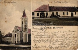 T2/T3 1934 Bakonybél, Római Katolikus Templom, Vanik Mihály Vendéglője, Automobil (EK) - Non Classés
