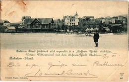 T2/T3 1901 Balatonfüred-fürdő, Alsó Nyaralók és Stefánia Yacht Clubháza Télen, úr A Befagyott Balaton Jegén (fl) - Non Classés