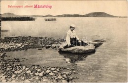 T2/T3 1910 Balatonmáriafürdő, Mária-telep A Balaton Partján, Pihenő Hölgy. Mérei Ignác Kiadása (EK) - Unclassified