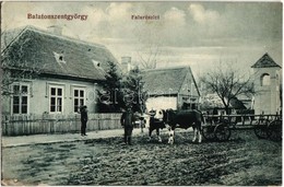 T2/T3 1914 Balatonszentgyörgy, Falu Részlet ökörszekérrel (EK) - Ohne Zuordnung