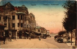 T2/T3 1916 Budapest IV. Újpest, Árpád út, Villamos, Faszállítás Lovaskocsival (EK) - Ohne Zuordnung