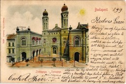 T2/T3 1899 Budapest VII. Dohány Utcai Zsinagóga. Kézzel Színezett / Synagogue, Hand-coloured - Non Classés