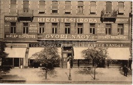 * T3 1910 Budapest VII. Győri és Nagy Hirdetési Iroda, Engel Júlia Kesztyű Gyári Raktára, Horovicz Sándor és Török Dezső - Non Classés