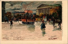 ** T1/T2 Budapest VIII. Múzeum Körút, Villamos. Kuenstlerpostkarte No. 1934. Von Ottmar Zieher, Litho S: Raoul Frank - Non Classés