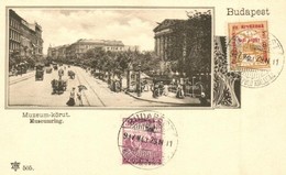 * T1/T2 Budapest VIII. Múzeum Körút, Hirdetőoszlop '1917 Budapest Hadirepülő Kiállítás' So. Stpl - Non Classés