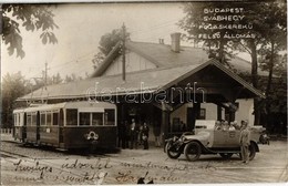 * T2/T3 1929 Budapest XII. Svábhegy, Fogaskerekű Vasút Felső állomása A BSzKRt új Villamosmozdonyával, Svábhegy-Jánosheg - Non Classés