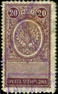 1921 Timbre Fiscal  Oplata Stemplowa (   20 Marek) - Fiscali