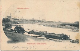 * T2/T3 1901 Szolnok, Tisza Part Faúsztatáskor, Halászhajók. Szigeti H. Kiadása (EK) - Ohne Zuordnung