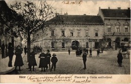 T2/T3 1905 Vác, Piac Tér A Hotel Curia Szállodával, Italmérés, Bútorkárpitos Díszítőműhely. Kiadja Rosenbaum J. Henrik ( - Non Classés