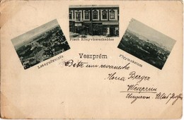 T2/T3 1899 Veszprém, Leánynövendékek, Főgimnázium, Pósch Könyvkereskedése  (EK) - Ohne Zuordnung