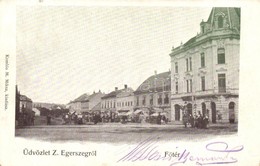 T2/T3 Zalaegerszeg, Fő Tér, Piac, Heincz János üzletei, Breisach Sámuel Könyvnyomdája. Komlós M. Kiadása  (EK) - Unclassified