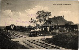 T2/T3 1930 Zánka, Villa és Pályaudvar, Vasútállomás és Sorompó. Hajba István Kiadása - Non Classés