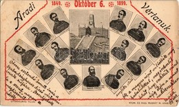 * T2/T3 1899 Arad, Aradi Vértanúk 50. évforduló Emléklapja. Nyomta és Kiadja Muskát M. / 13 Hungarian Martyrs Of The Hun - Unclassified