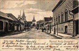 T2/T3 1907 Bánffyhunyad, Huedin; Király Utca, Református Templom. Fehér Márton Kiadása / Street View With Calvinist Chur - Unclassified