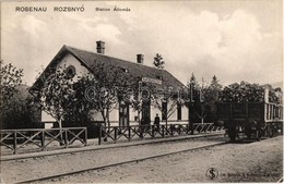 ** T1 Barcarozsnyó, Rozsnyó, Rasnov, Rosenau; Vasútállomás, Tehervonat Fahasábokkal Megpakolva. H. Zeidner No. 153. / Ba - Ohne Zuordnung