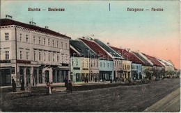 T2 1911 Beszterce, Bistritz, Bistrita; Holzgasse / Fa Utca, Kollmann és Keresztes üzlete. Kiadja Guido Scharsach 20. / S - Ohne Zuordnung