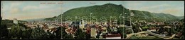 T2/T3 1905 Brassó, Kronstadt, Brasov; Három Részes Panorámalap / 3-tiled Panoramacard (hajtásnál Kicsit Szakadt / Slight - Unclassified