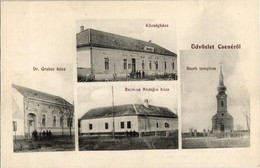 * T1/T2 Csene, Cenei; Községháza, Szerb Templom, Dr. Gruber és Bacsvan Radojko Háza. Weisz Ármin Fia Kiadása / Town Hall - Unclassified