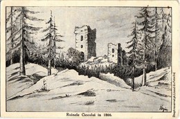 ** T2/T3 Csicsó, Ciceu; Várrom 1866-ban Télen / Cetatea, Ruinele Ciceului / Castle Ruins In 1866 In Winter S: Varju  (EK - Unclassified
