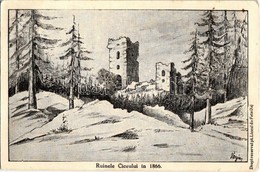 ** T2/T3 Csicsó, Ciceu; Várrom 1866-ban Télen / Cetatea, Ruinele Ciceului / Castle Ruins In 1866 In Winter S: Varju  (EK - Non Classés