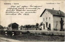 T2 1916 Kákófalva, Cacova, Gradinari; Vasútállomás / Bahnhof / Gara / Railway Station - Non Classés