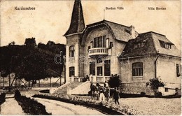 T2/T3 1917 Karánsebes, Caransebes; Bordan Villa. Halász Nándor Kiadása / Villa - Non Classés