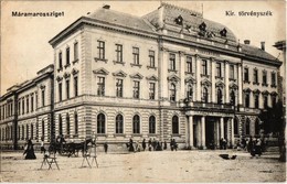 * T2/T3 1915 Máramarossziget, Sighetu Marmatiei; Kir. Törvényszék, Piaci árus üres Standja / Court Of Justice, Empty Sta - Non Classés