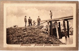 ** T1 Marosújvár, Ocna Mures; Árvíztörő Gátkötés Kezdete / Dam Construction To Stop The Flood - Non Classés