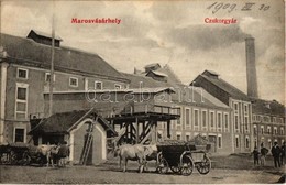 T2 1909 Marosvásárhely, Targu Mures; Cukorgyár, ökörszekerek / Zuckerfabrik / Sugar Factory, Oxen Carts - Non Classés