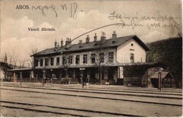 * T2/T3 1909 Abos, Obisovce; Vasútállomás. Felvétel és Fénynyomat Divald K. Fia / Bahnhof / Railway Station - Unclassified