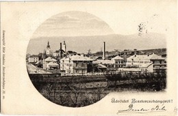 1901 Besztercebánya, Banská Bystrica; Kossuth Lajos Utca Torkolata, Vár, Strelinger Samu üzlete, Fő Tér és Sonnenfeld Mó - Ohne Zuordnung