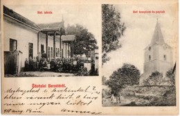 T2 1910 Berzéte, Brzotín; Református Templom, Paplak és Iskola / Calvinist Church, Rectory And School - Unclassified