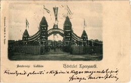 T2/T3 1898 Eperjes, Presov; Általános Gazdasági Állat, Gép és Eszköz Kiállítás, Feldíszített Kapu. Divald K. Fia / Econo - Unclassified