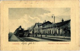 T2/T3 1912 Galánta, Galanta; Pályaudvar A Kel. Expressz Vonattal, Vasútállomás, Gőzmozdony, Vasutasok. W. L. Bp. 4476. K - Non Classés