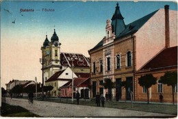 T2/T3 1916 Galánta, Fő Utca, Templom, Takarékpénztár Részvénytársaság, üzlet / Main Street, Church, Savings Bank, Shop ( - Unclassified