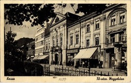 * T2/T3 1939 Kassa, Kosice; Fő Utca, Megyeház, Freudenfeld Oszkár Hentesüzlete, Hirdetőoszlop / Main Street, County Hall - Unclassified